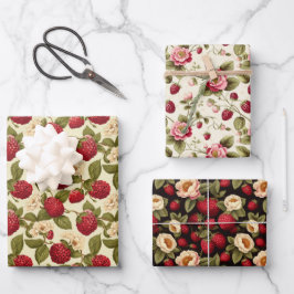 Himbeere Geschenkpapier Set