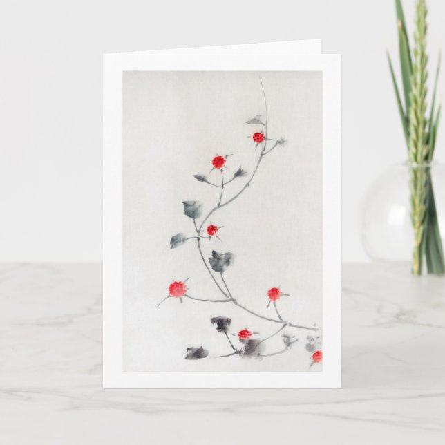 Himbeere, Hokusai, Ukiyo-e Karte (Vorderseite)