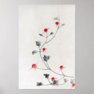 Himbeere, Hokusai, Ukiyo-e Poster