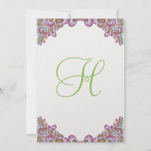 Himbeere & Limon auf Ice Paisley Wedding Einladung
