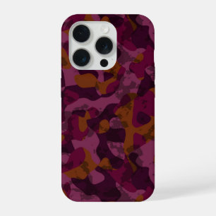 Himbeere, Maulbeere, Marron und Muskatnuss-Tarnmus iPhone 15 Pro Hülle