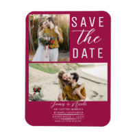 Himbeere Pink 2 Fotos Save the Date Hochzeit