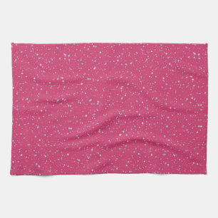 Himbeere Pink Fetten Pastel Spritzer Paint Dots Geschirrtuch
