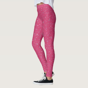 Himbeere Pink Fetten Pastel Spritzer Paint Dots Leggings