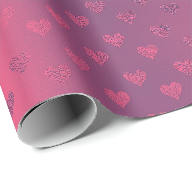 Himbeere Rosa Brautparty Geschenkpapier (Rolleneckpunkt)