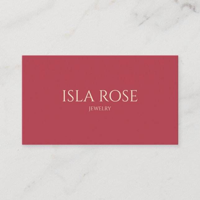 Himbeere Rosa und Creme Visitenkarte (Vorderseite)