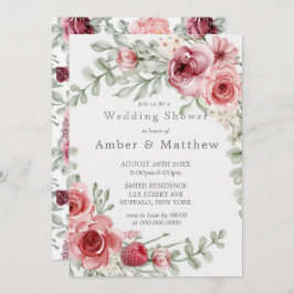 Himbeere und Pink Wasserfarbe Polterabend