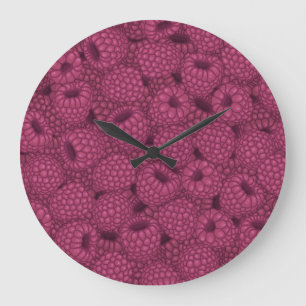 Himbeere Vintag: Sweet Wrap Design. Große Wanduhr