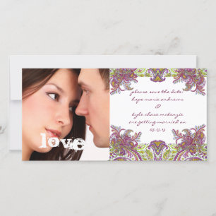 Himbeere Vintages florales Save the Date Foto