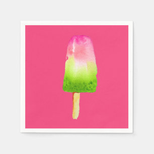 Himbeereis-Pop-Kunstpopsikel Sommer Serviette