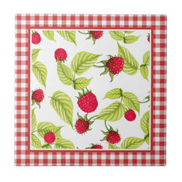 Himbeeren auf Red Gingham Fliese