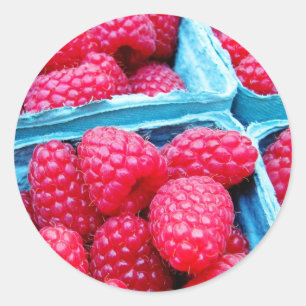 Himbeeren, frisch runder aufkleber