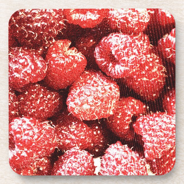 "Himbeeren Früchte" Niedliches Foto. Jetzt kaufen Getränkeuntersetzer (Vorderseite)