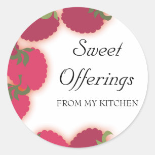 Himbeeren Glühen Früchte Backen Küche Geschenk.. Runder Aufkleber