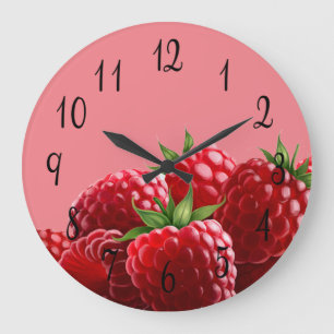 Himbeeren Große Wanduhr