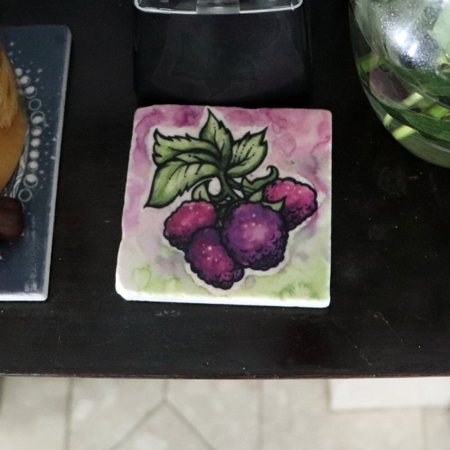 Himbeeren, niedlich Lila Himbeere Steinuntersetzer (Von Creator hochgeladen)