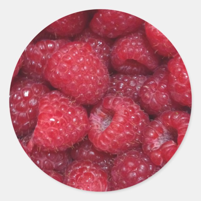 Himbeeren Runder Aufkleber (Vorderseite)