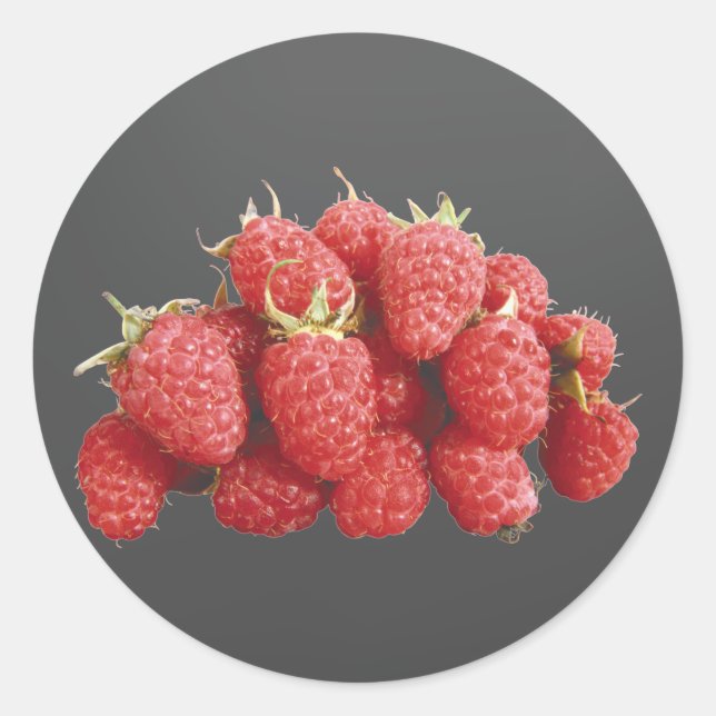 Himbeeren Runder Aufkleber (Vorderseite)