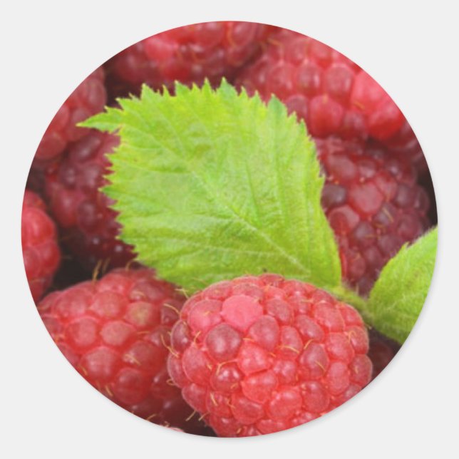 Himbeeren Runder Aufkleber (Vorderseite)