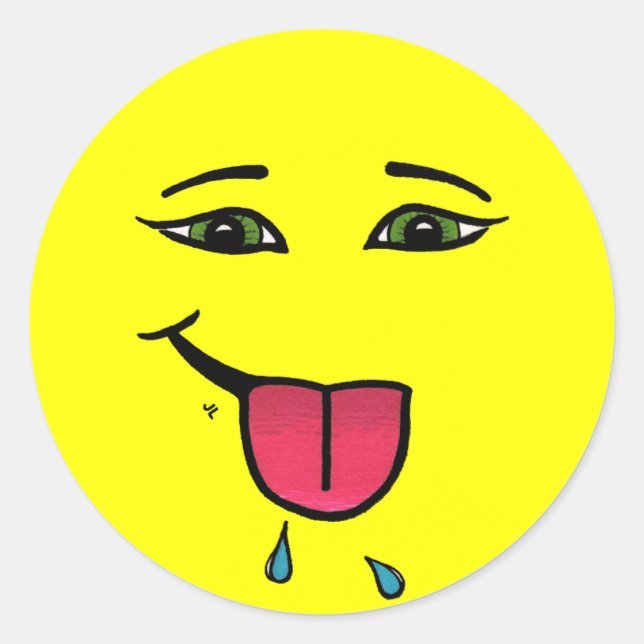 Himbeeren Runder Aufkleber (Vorderseite)