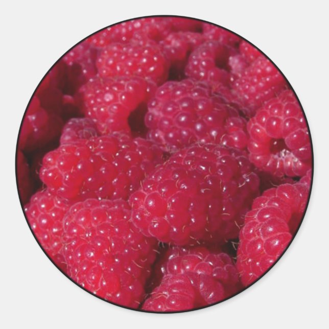 Himbeeren Runder Aufkleber (Vorderseite)