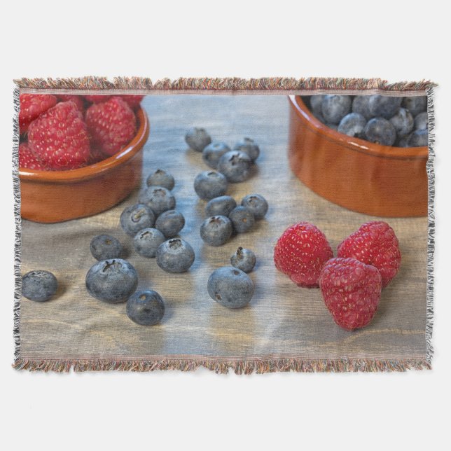 Himbeeren und Blaubeeren Decke (Vorderseite)