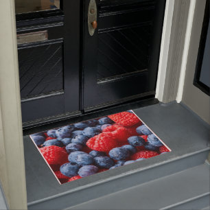 Himbeeren und Blaubeeren Fußmatte