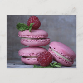 HimbeerenMacarons rosa französisches Postkarte
