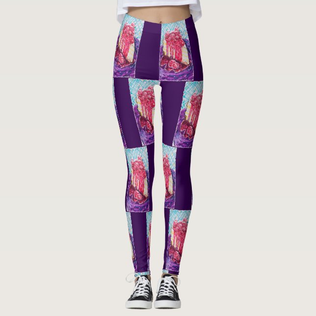 Himbeerkuchen Leggings (Vorderseite)
