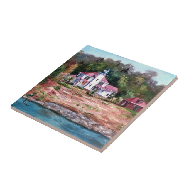 Himbeerleuchtturm-Fliese Fliese (Seite)