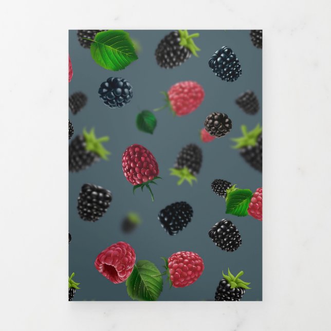 Himbeermuster 2 dreifach gefaltete karte (Cover)