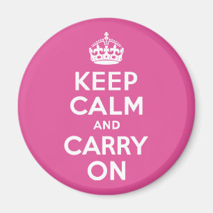 Himbeerrosa Ruhe bewahren und weiter tragen Magnet