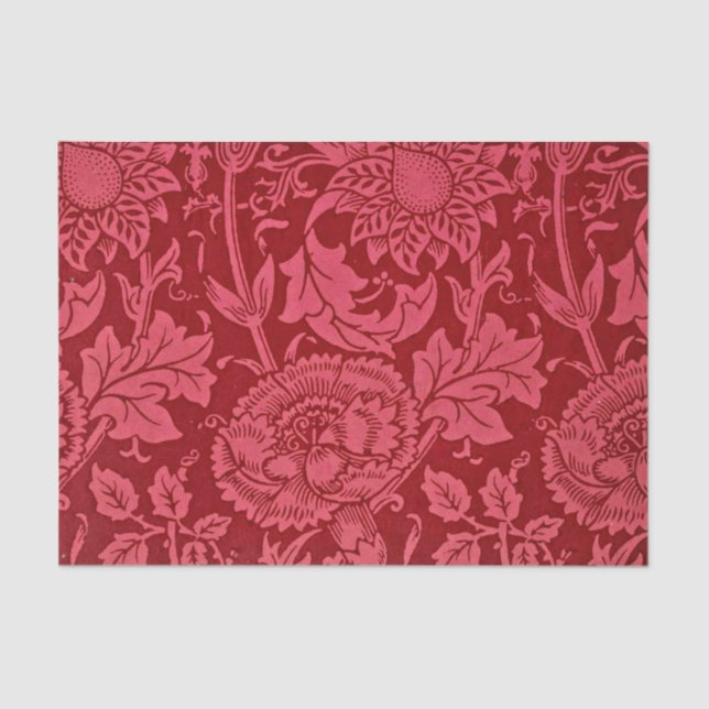 Himbeerrosa und blumengeschmückte Rose. Seidenpapier (Vorderseite)