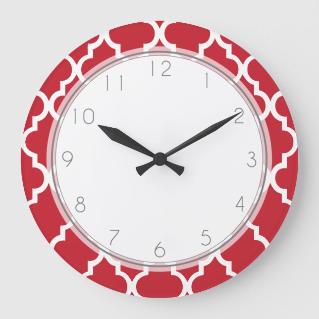 Himbeerrotes Himmelbett Große Wanduhr (Vorderseite)