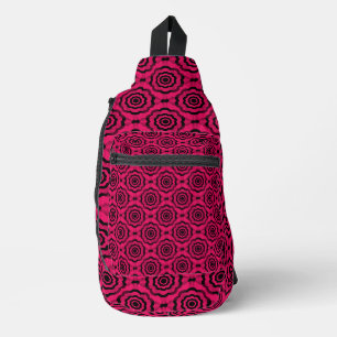 Himbeerschwarze Blume Nahtloses Muster Crossbody Bag