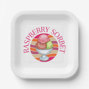 Himbeersorbet Pappteller