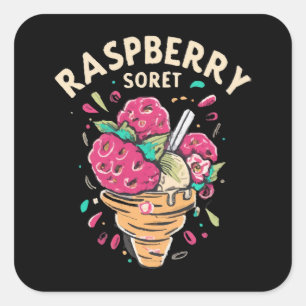Himbeersorbet  quadratischer aufkleber