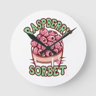 Himbeersorbet runde wanduhr