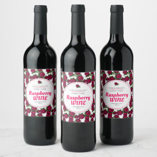 Himbeerwein zeichnend Himbeeren Weinetikett