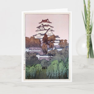 Himeji Castle, Hiroshi Yoshida, Woodcut Karte