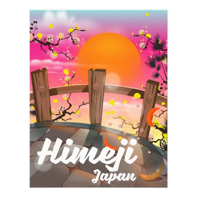 Himeji Japan blüht Poster. Fotodruck (Vorne)