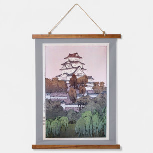 Himeji Schloss, Hiroshi Yoshida, Holzschnitt Wandteppich Mit Holzrahmen