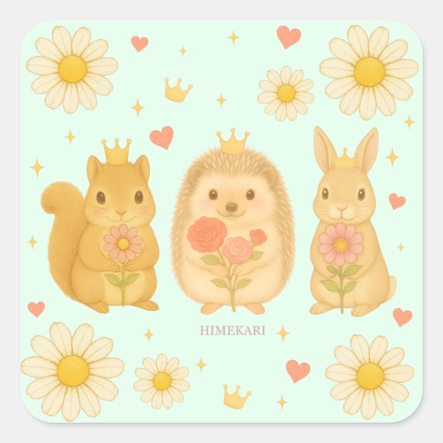 HIMEKARI Stars Sticker – Green (Vorderseite)