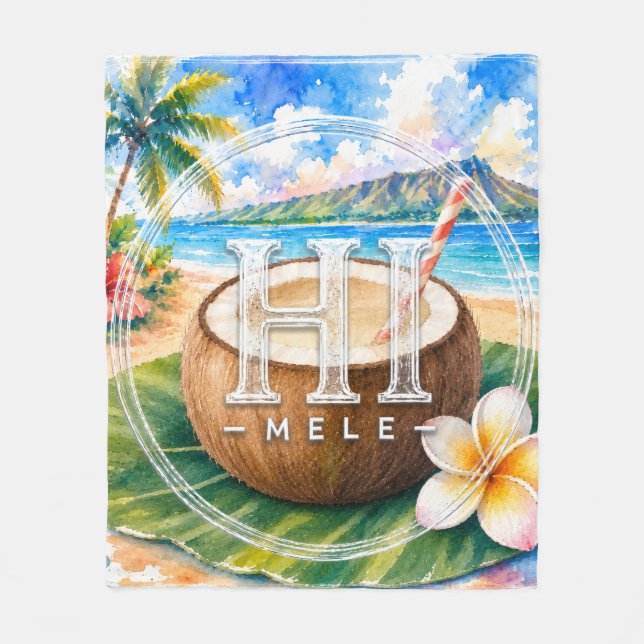 HIMELE-Wurfdecke Coconut unterstützen  Fleecedecke (Vorderseite)