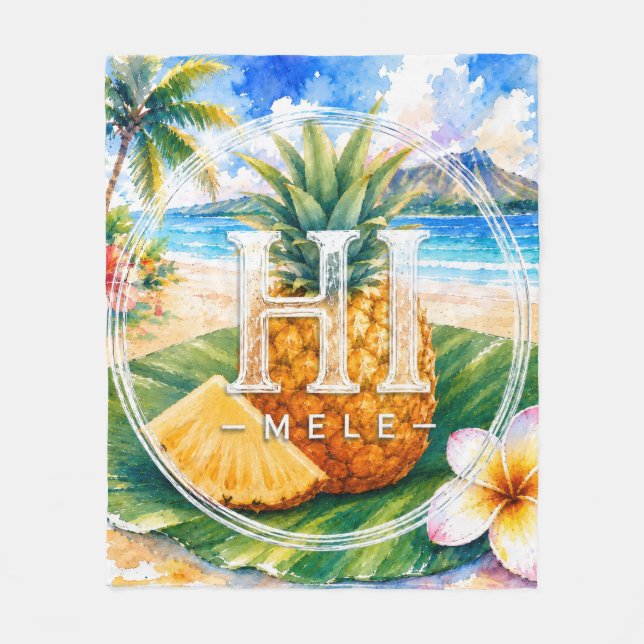 HIMELE-Wurfdecke Pineapple unterstützen  Fleecedecke (Vorderseite)