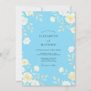 Himmel-Aquarell-Blatt-Hochzeit Einladung