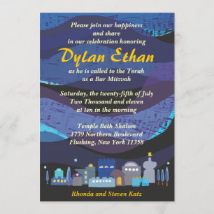 Himmel-Bar-Schläger Mitzvah Einladung Jerusalems