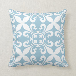 Himmel-Blau French Fleur de Lys Pattern Kissen