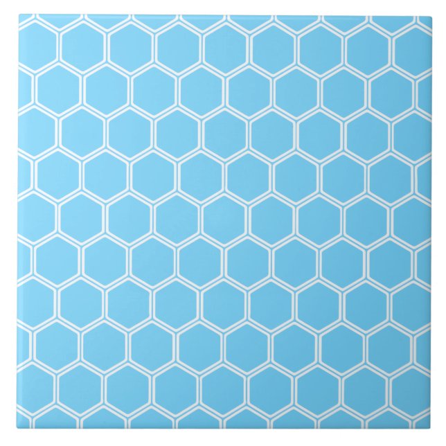 Himmel-Blau-Hexagon 1 Fliese (Vorderseite)