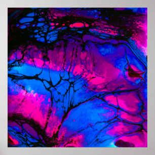 Himmel-Blau und rosa Acryl gießen Kunst Poster